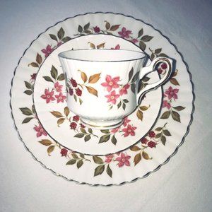 Royal Stafford Bone China Tea Set "Fragrance"  3-Piece  Made in England